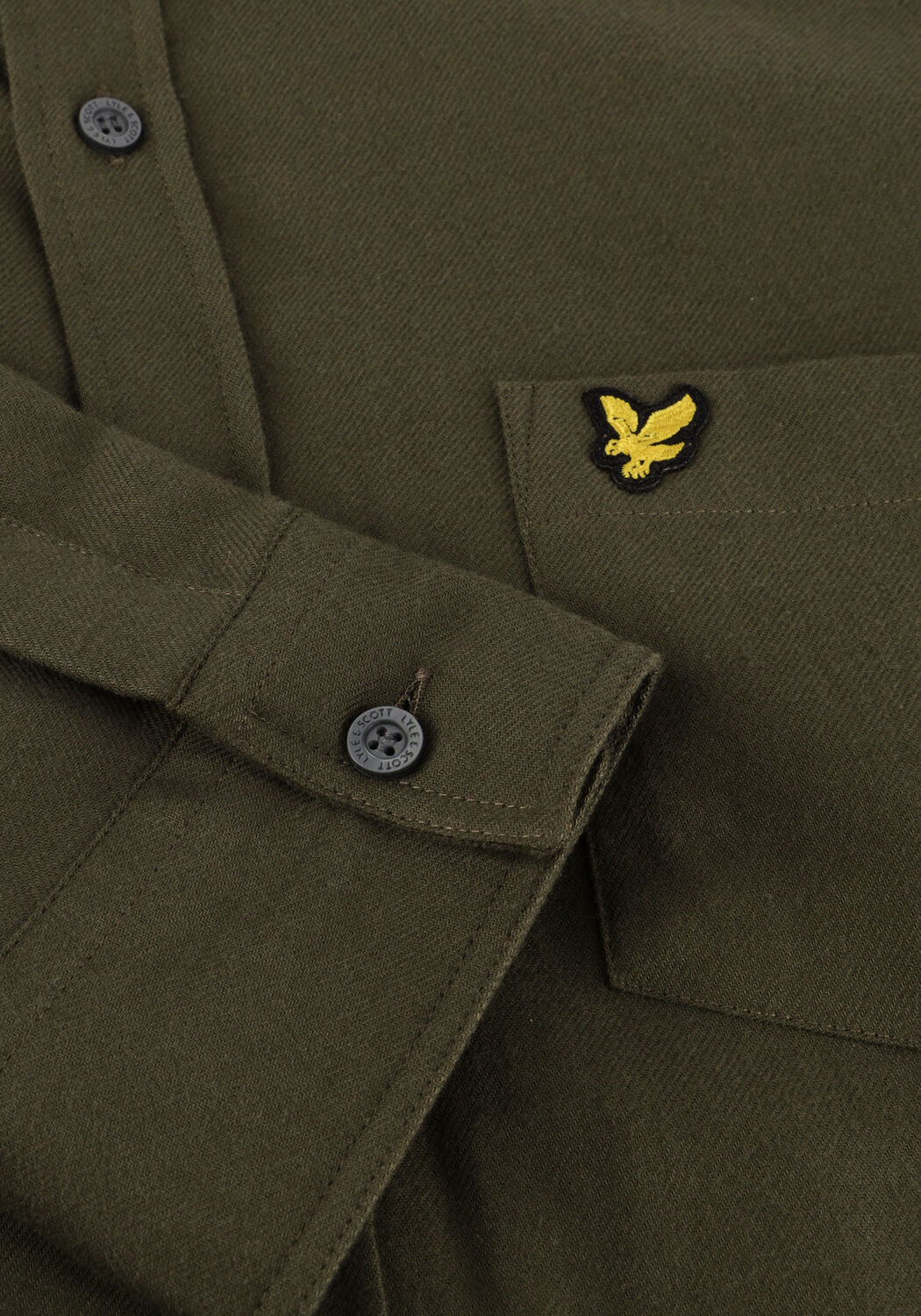 Donkergroene LYLE & SCOTT Casual overhemd PLAIN FLANNEL SHIRT - large