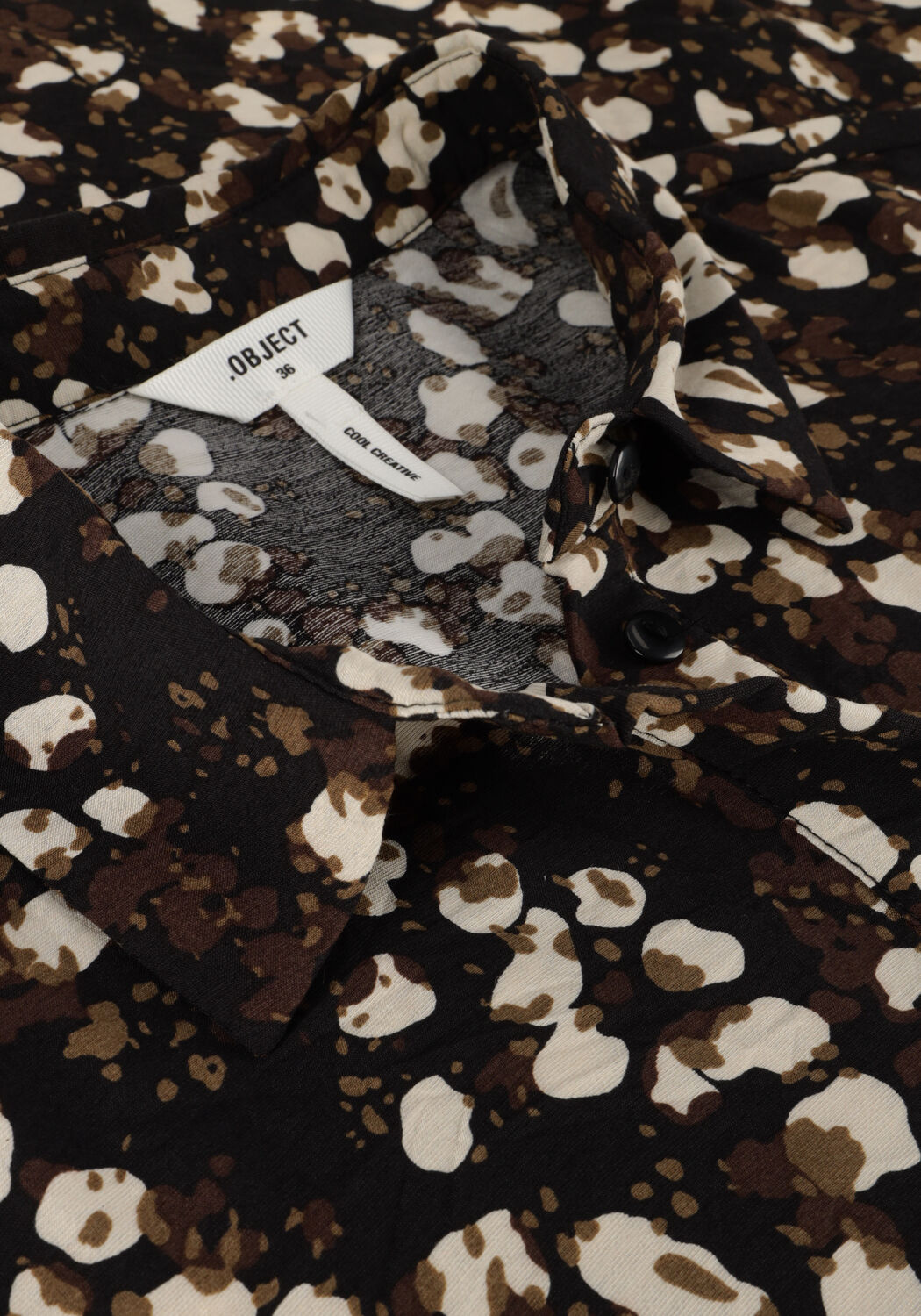 OBJECT Robe midi OBJLEONORA L/S SHIRT DRESS NOOS en noir - large