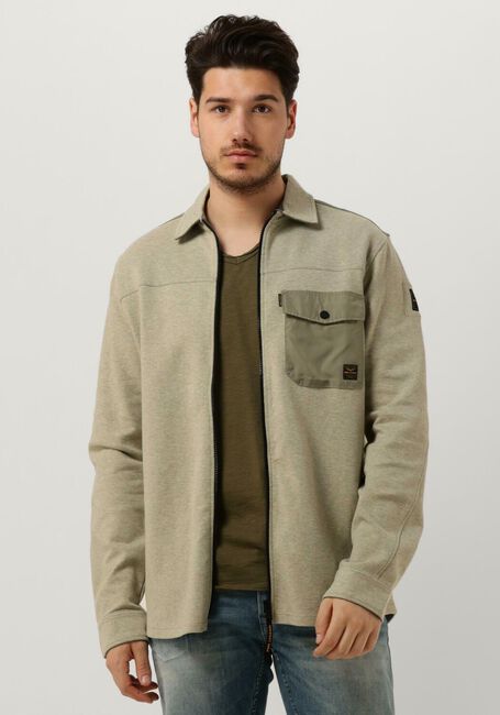 PME LEGEND Surchemise LONG SLEEVE SHIRT SPACER SWEAT OVERSHIRT Olive - large