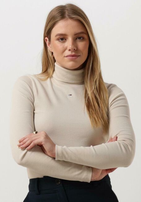 TOMMY JEANS Col roulé TJW ESSENTIAL RIB TURTLENECK en beige - large