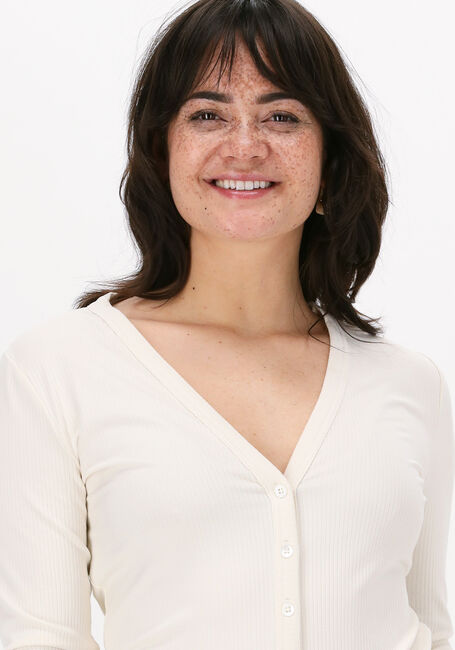 VANILIA Gilet PETITE RIB CARDI Écru - large