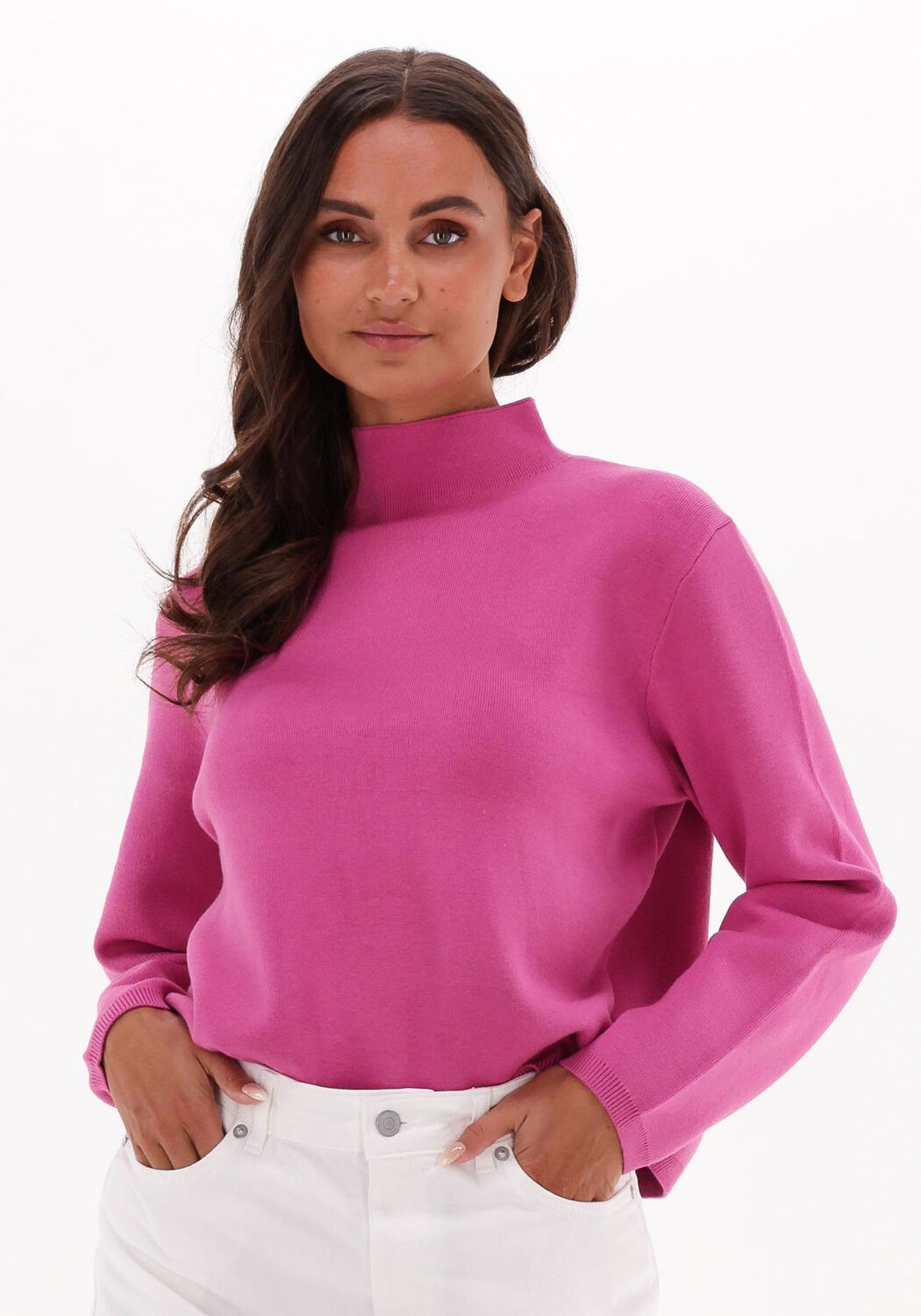 roze selected femme trui merle cali ls knit highneck b