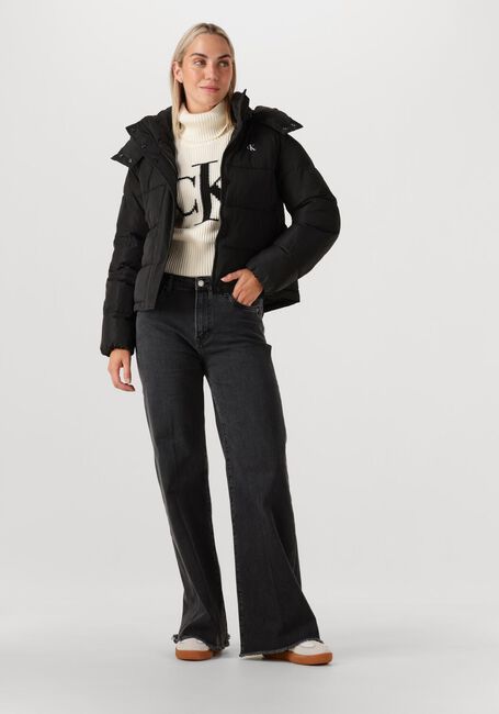 CALVIN KLEIN Veste matelassé MATTE MONOLOGO MW SHORT PUFFER en noir - large