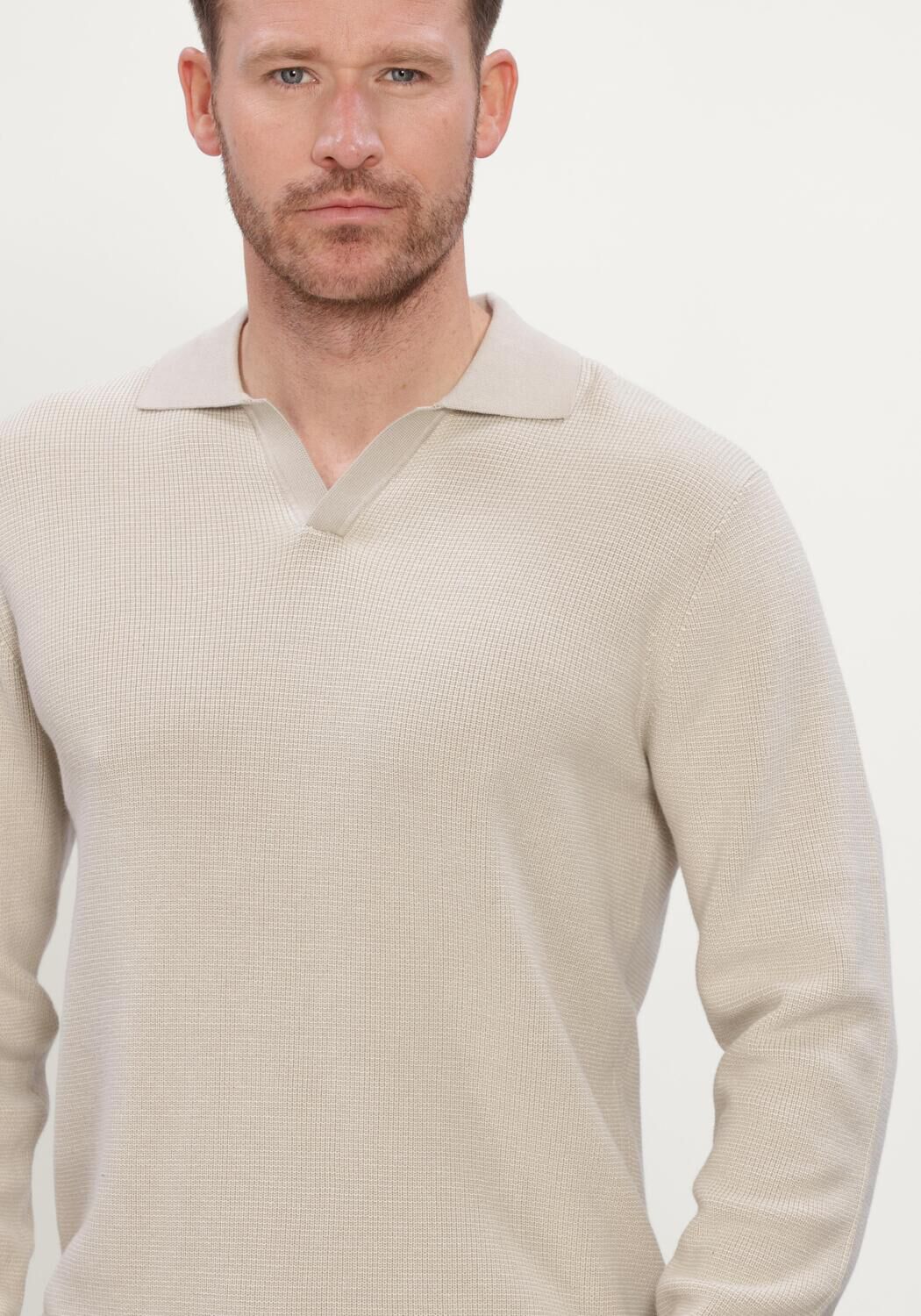Beige DSTREZZED Polo DS_SAHA KNIT - large