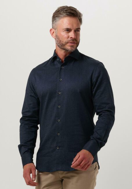 Blauwe PROFUOMO Casual overhemd TWILL BRUSH - large
