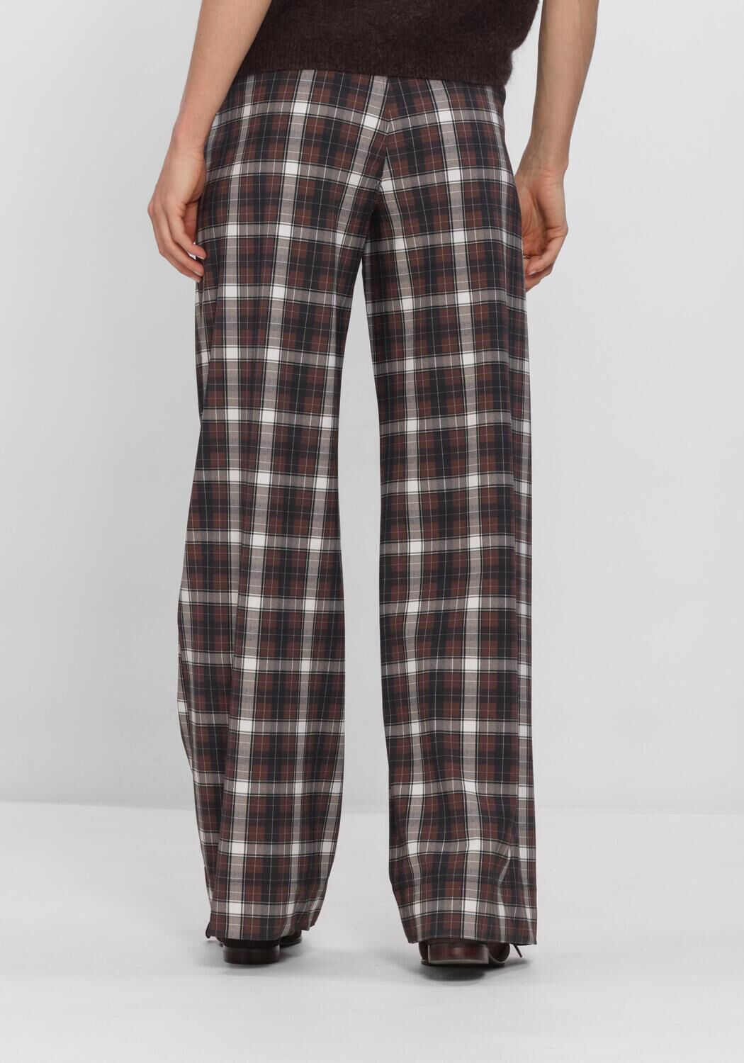 Bruine STUDIO ANNELOES Wijde broek Lexie check trousers - large