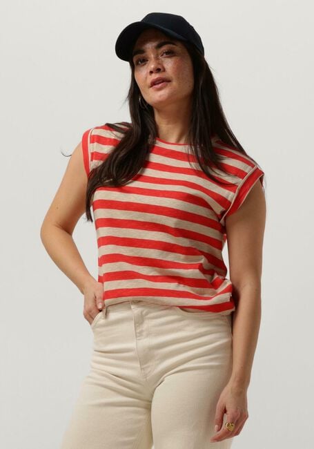 BY-BAR T-shirt THELMA BIG STRIPE TOP en rouge - large