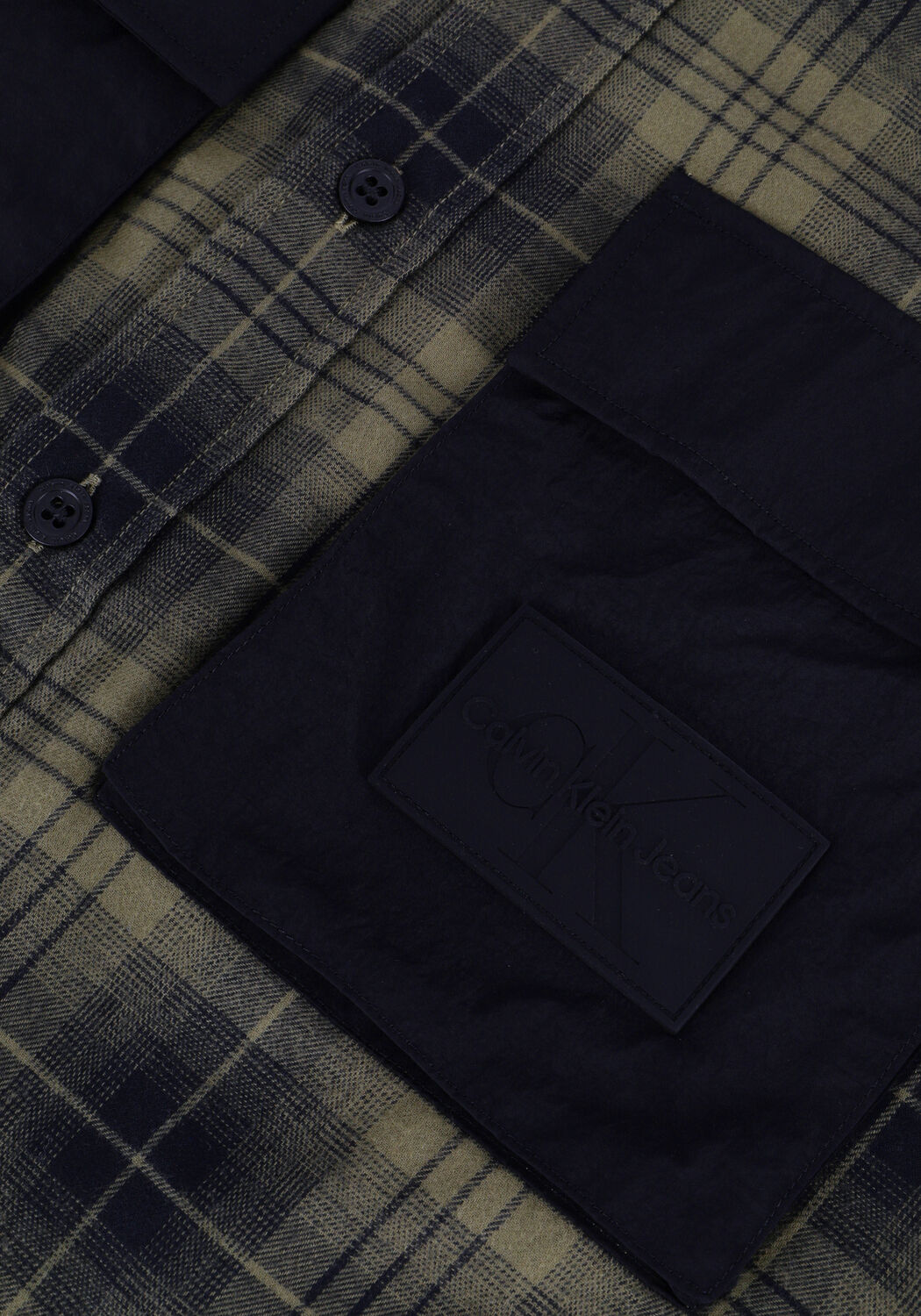 Groene CALVIN KLEIN Overshirt CONTRAST POCKET CHECK OVERSHIRT - large