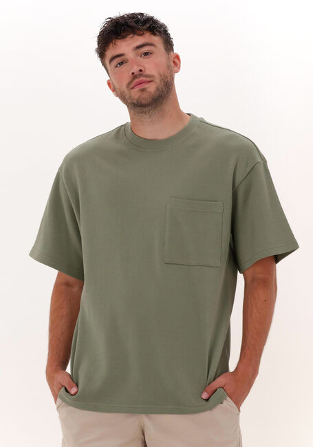 Olijf ANERKJENDT T-shirt AKHOLGER OLIVINE PIQUE - large