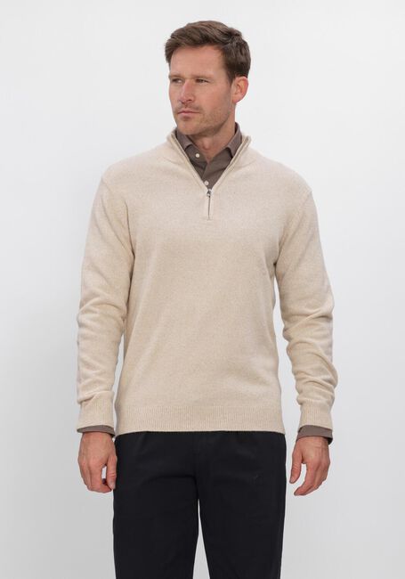 Beige PROFUOMO Trui PULLOVER HALF ZIP - large