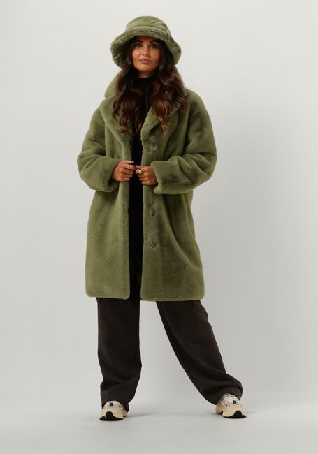 Groene STAND STUDIO Faux fur jas CAMILLE COCOON COAT - large