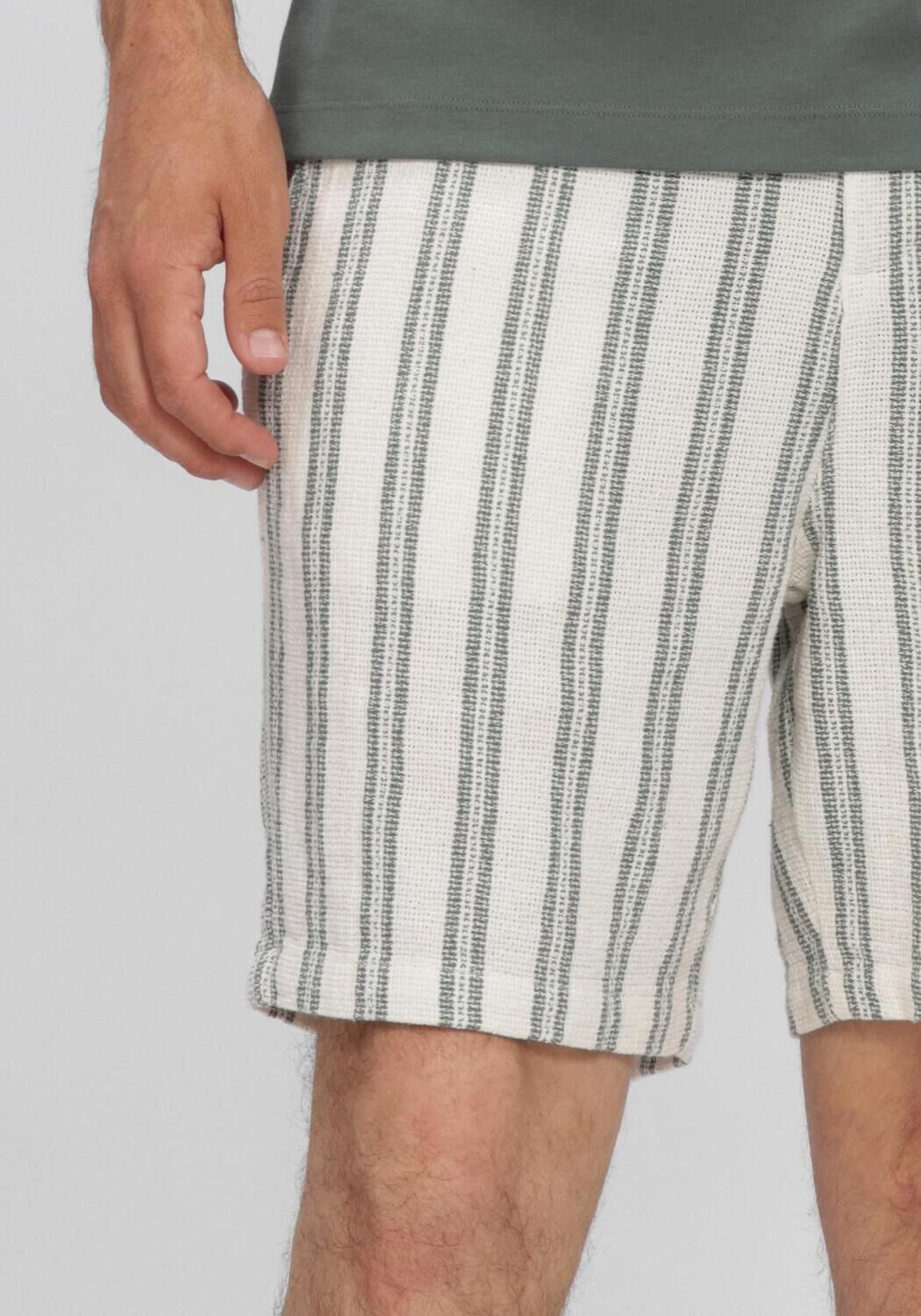 ANERKJENDT Pantalon courte AKJAN STRUC STRIPE2 SHORT &Eacute;cru - large