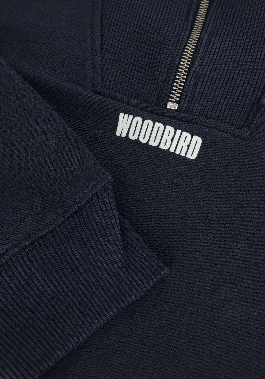 Donkerblauwe WOODBIRD Sweater WBLEE HALF ZIP - large