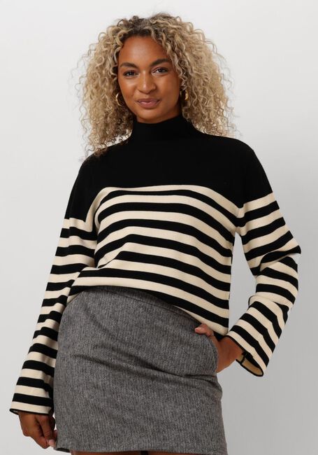 MINUS Pull LUPI STRIPE KNIT PULLOVER en noir - large