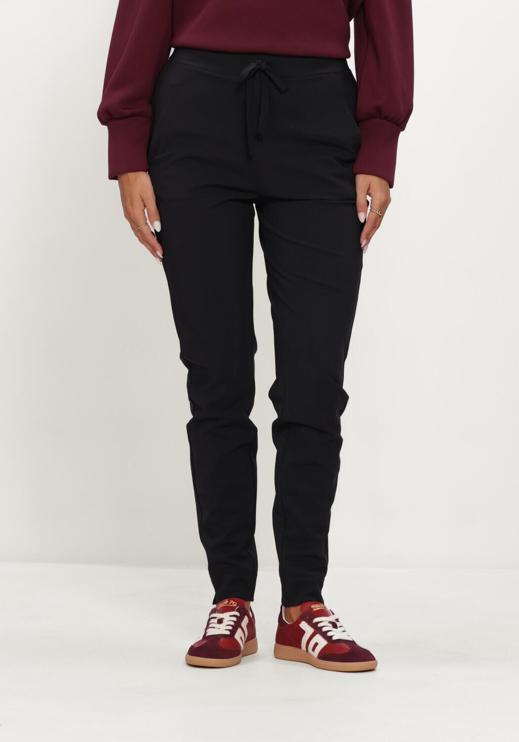 STUDIO ANNELOES Pantalon Downstairs winter bonded trousers en noir
