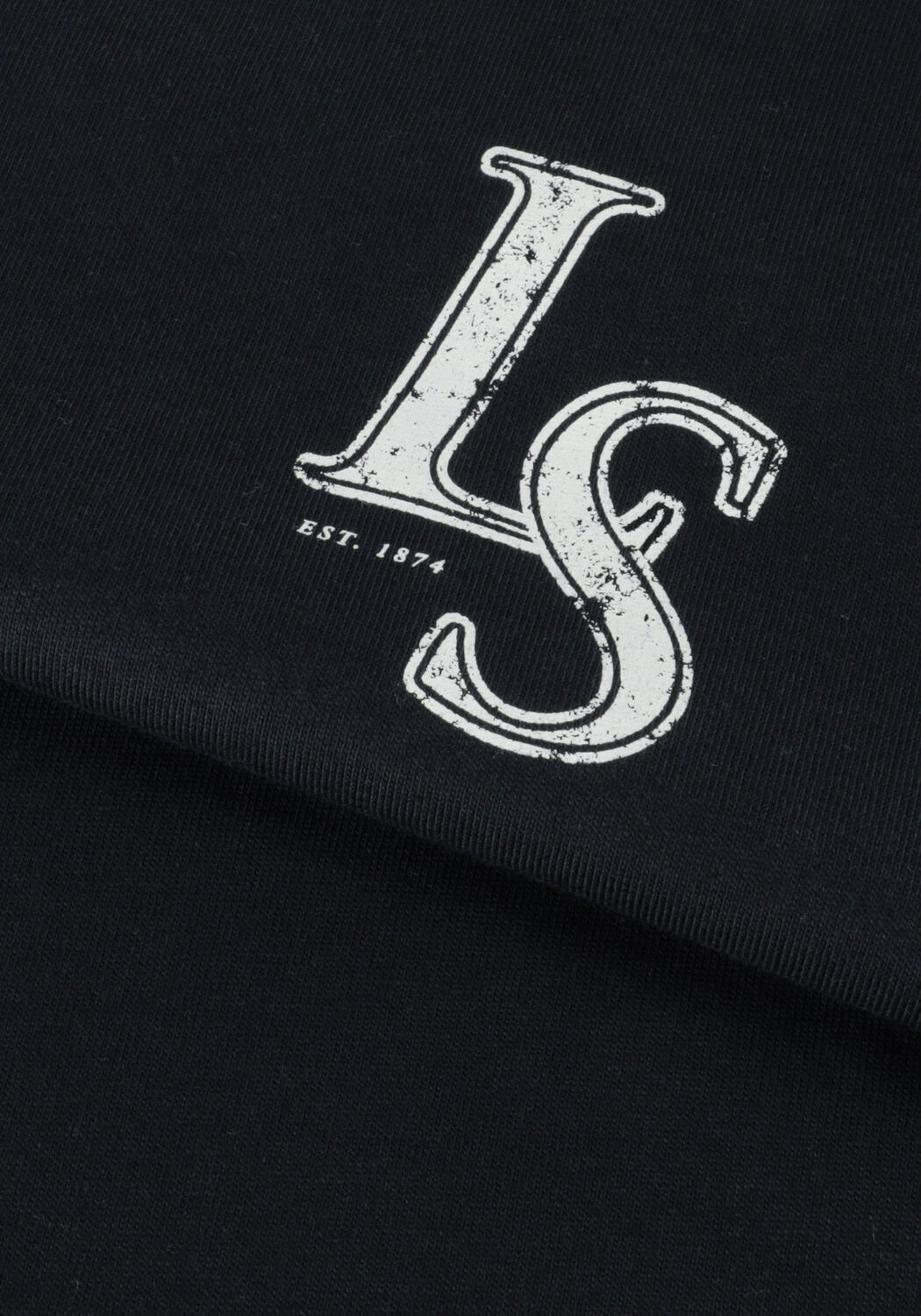 Donkerblauwe LYLE & SCOTT T-shirt LS MONOGRAM PRINT T-SHIRT - large