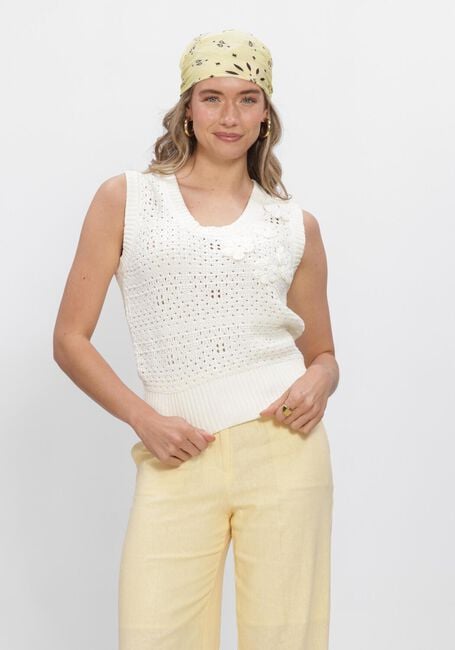 SELECTED WOMEN Haut SLFKARLA SL KNIT U-NECK TOP en beige - large