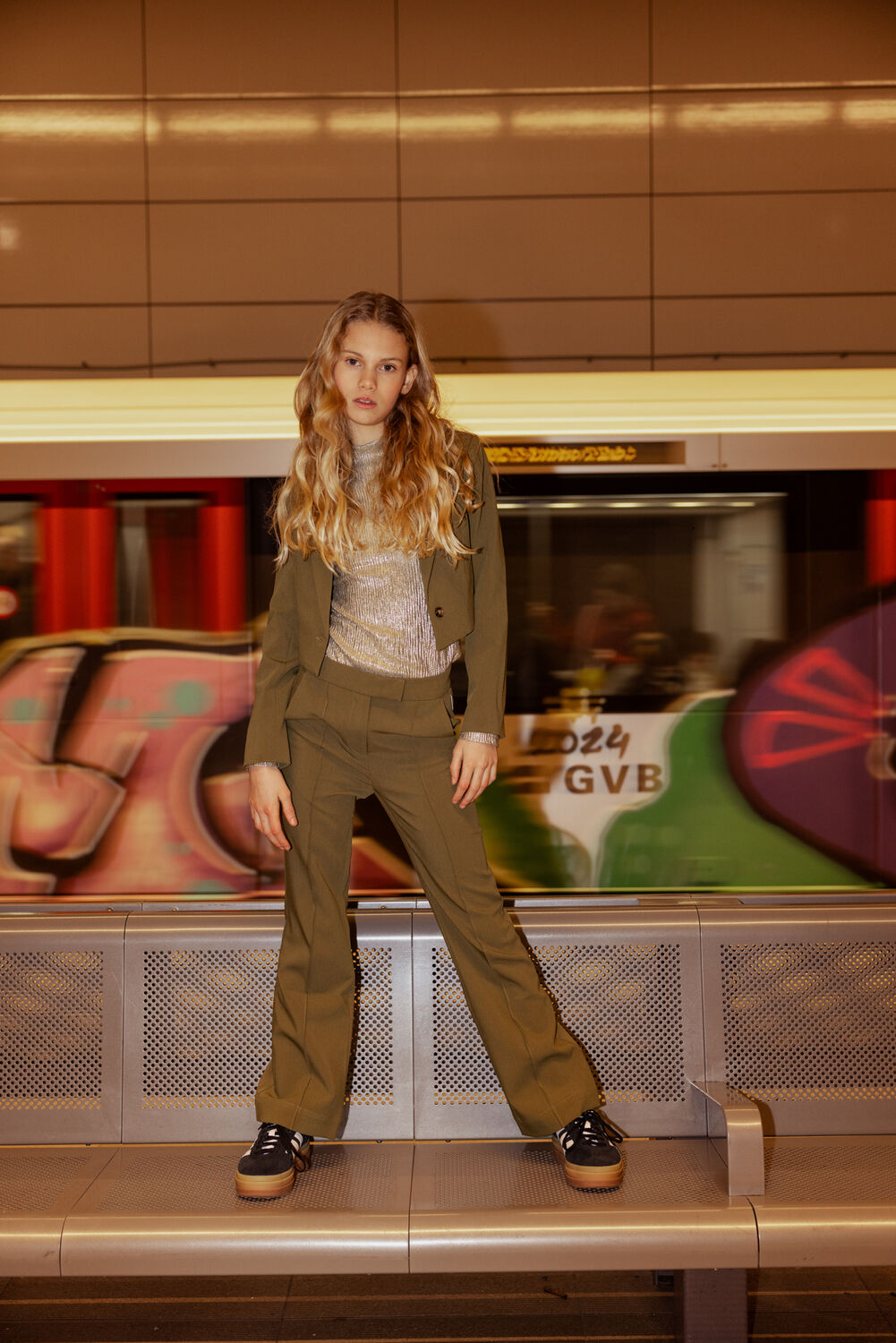 AI&KO Pantalon CHANTALLE VIS 345 G en vert - large