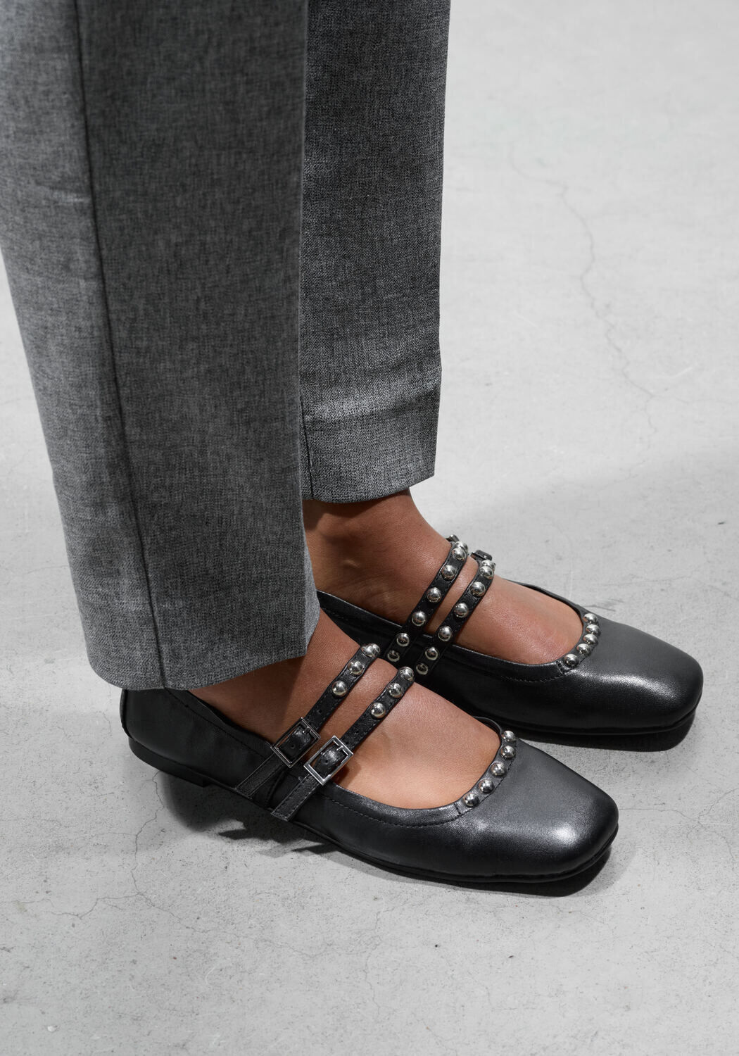 STEFANO LAURAN BAILARINA ARRUGADA Ballerines en noir - medium