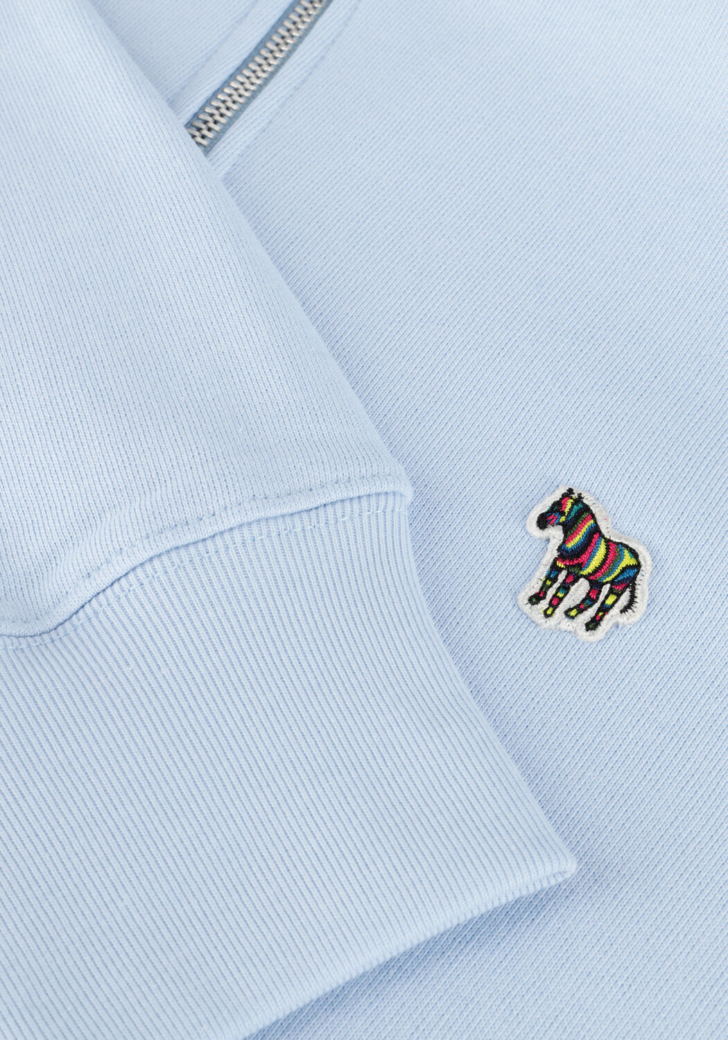 Blauwe PS PAUL SMITH Trui MENS LS REG FIT HALF ZIP TOP ZEBRA - large