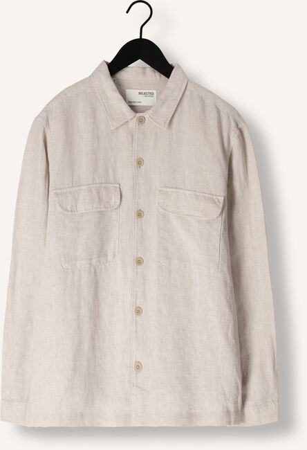 Beige SELECTED MEN Casual overhemd SLHMADS-LINEN OVERSHIRT LS NOOS Beige SELECTED MEN Casual overhemd SLHMADS-LINEN OVERSHIRT LS NOOS - large
