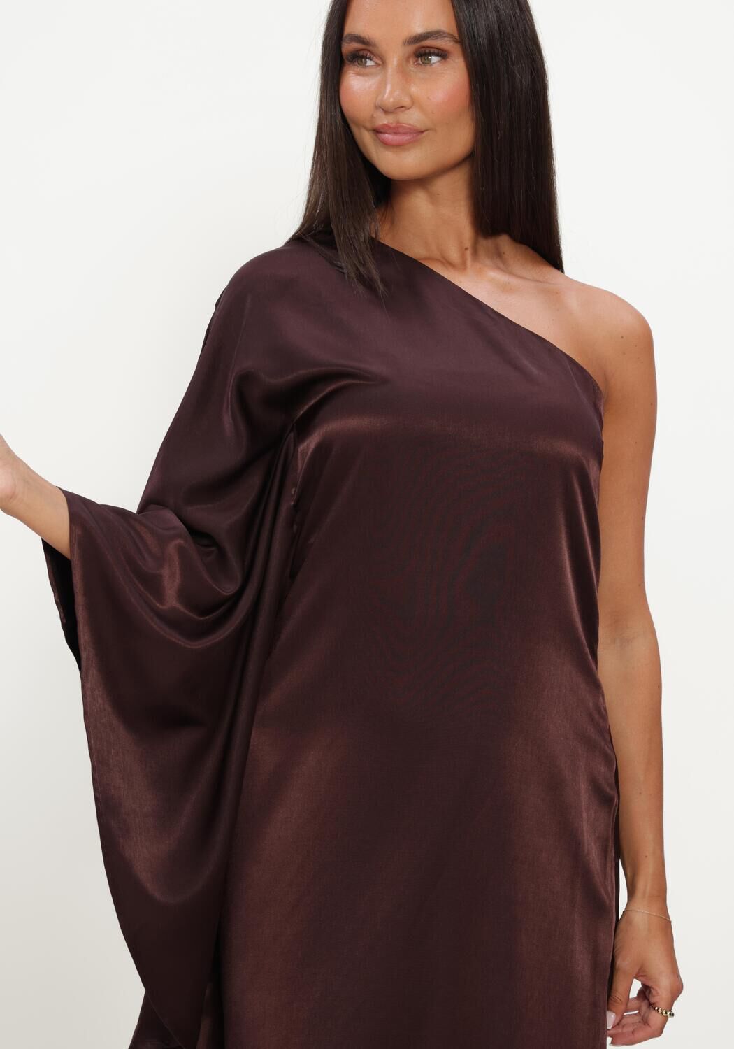 MY ESSENTIAL WARDROBE Robe midi MWESTELLE ASYMMETRIC DRESS en marron - large