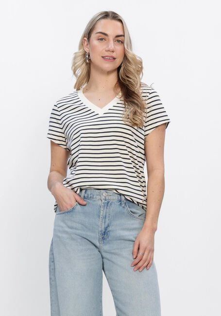 MOS MOSH T-shirt MMKALA V-SS STRIPE TEE en bleu - large