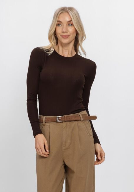 Bruine WITHBLACK Top WBLJOSEFINE LS TEE - large