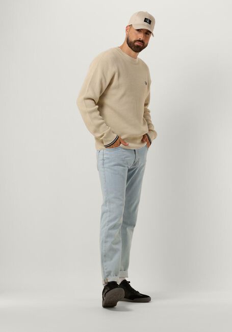 FRED PERRY Pull WAFFLE STITCH CREW NECK JUMPER en beige - large