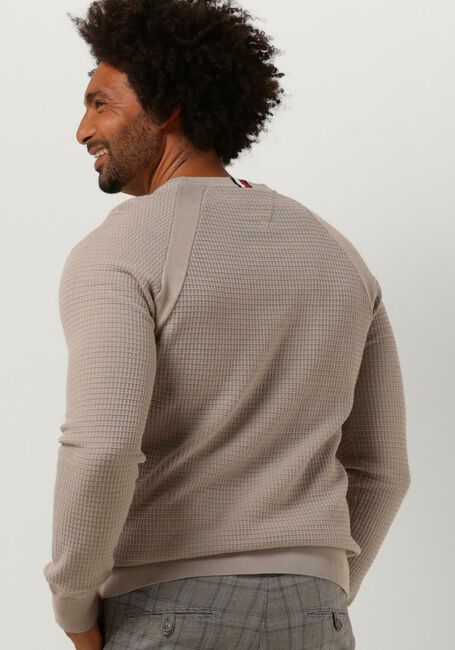 Beige TOMMY HILFIGER Trui SPRING GRID STRUCTURED CREW NECK - large