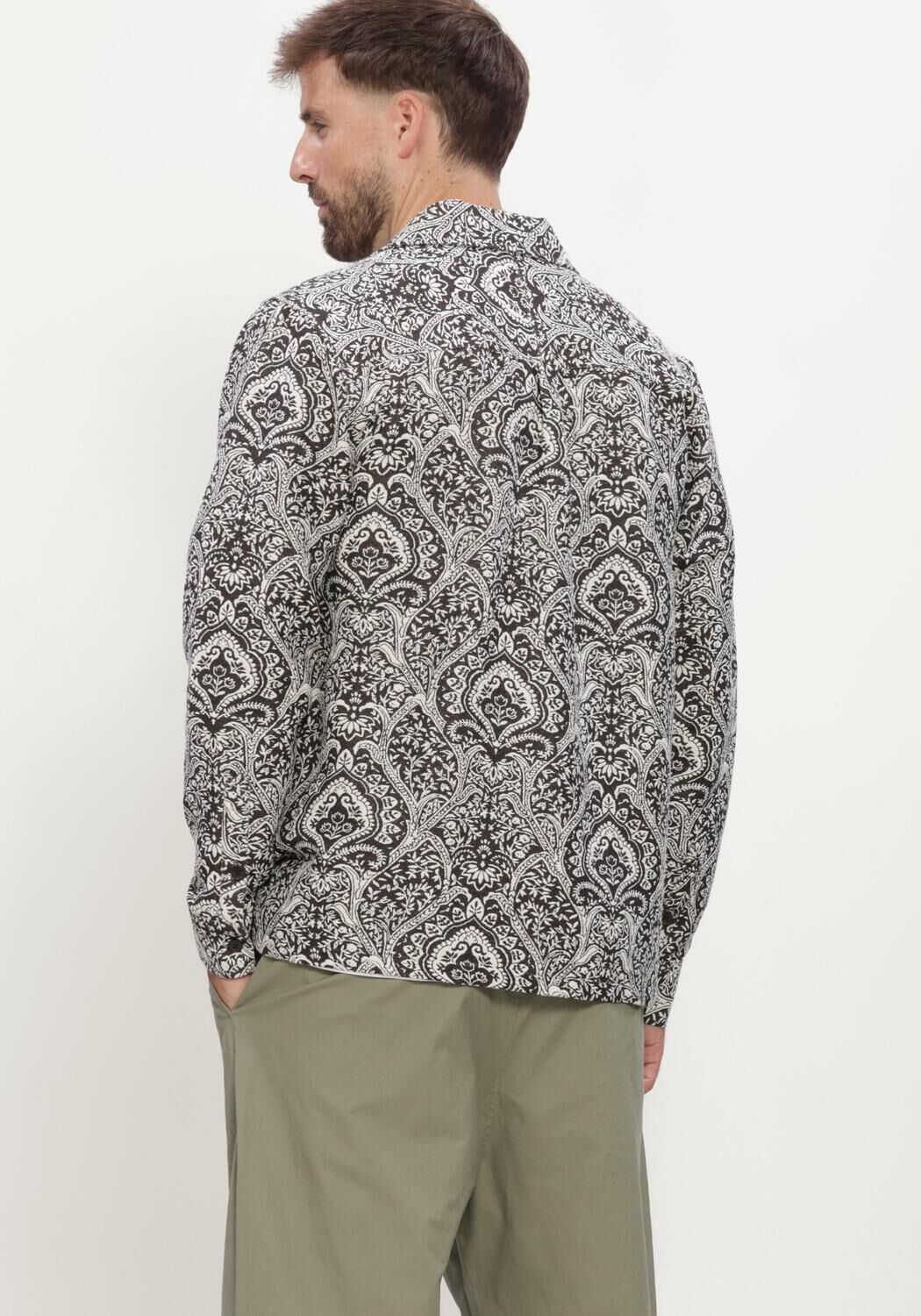 Zwarte ANERKJENDT Overshirt AKOSCAR GARDEN JACQ OVERSHIRT - large