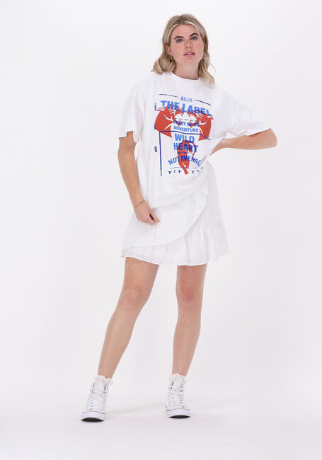 Witte ALIX THE LABEL T-shirt KNITTED PASTEL PANTER T-SHIRT - large