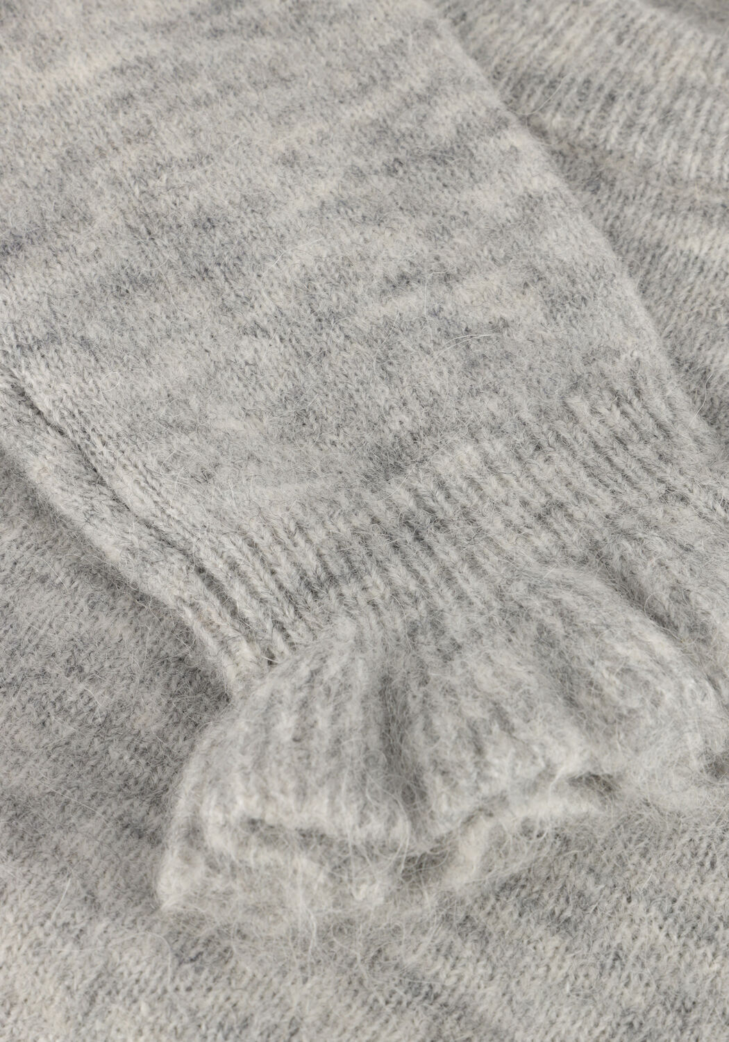 Lichtgrijze SELECTED WOMEN Trui SLFLULU LS KNIT FRILL CUFF O-NECK - large