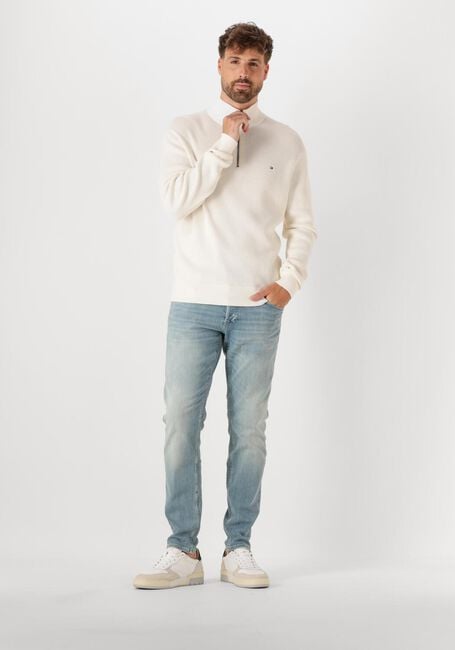 TOMMY HILFIGER Pull RACKING STRUCTURE ZIP MOCK Crème - large