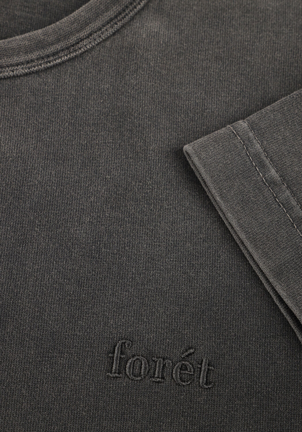 Donkergrijze FOR&Eacute;T T-shirt OAK FADED WASH T-SHIRT - large