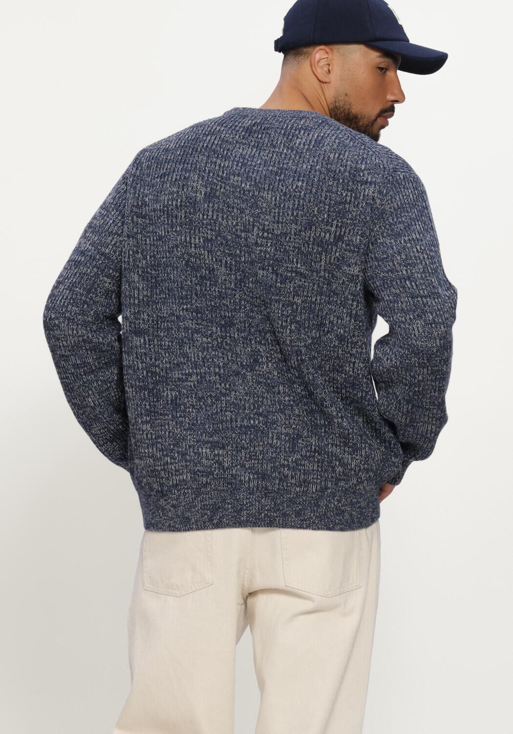 SELECTED MEN Pull SLMTILUM LS KNIT CREW NECK en bleu - large