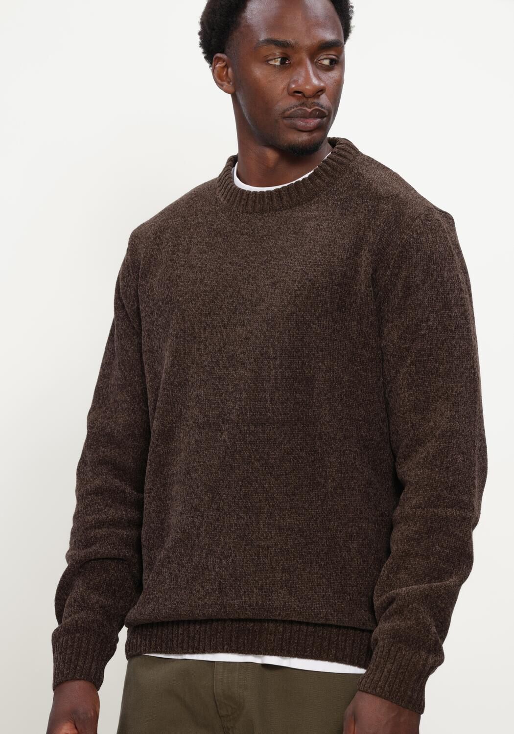 Bruine ANERKJENDT Trui AKSUNE CHENILLE KNIT - large