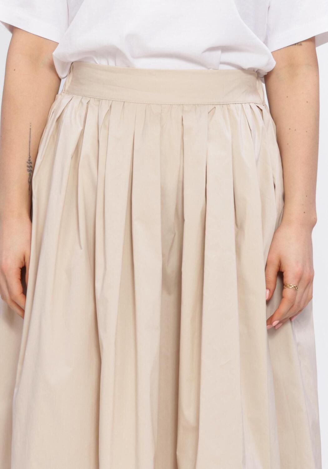 OBJECT Jupe midi OBJPAIGE  HW SKIRT en beige - large