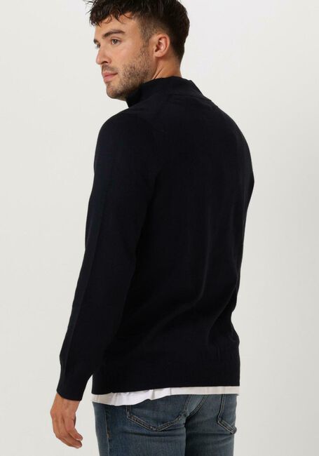 LYLE & SCOTT Pull COTTON MERINO QUARTER ZIP JUMPER Bleu foncé - large