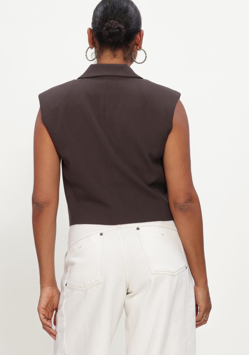 COPENHAGEN MUSE Gilet CMTAILOR-SHORT-WAISTCOAT en marron - large
