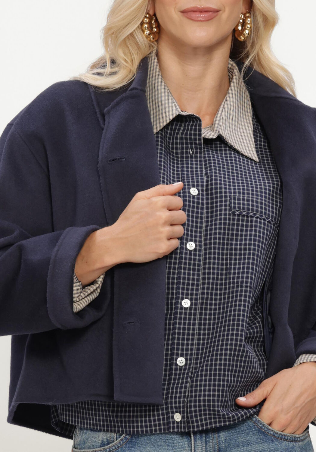 CIRCLE OF TRUST Jack HEATHER JACKET Bleu fonc&eacute; - large