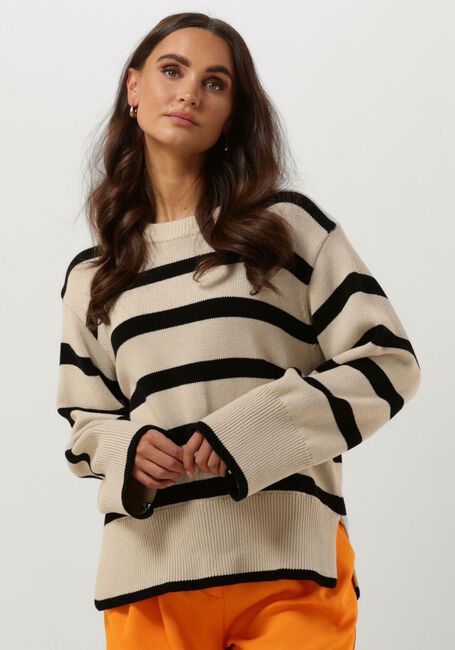 MODSTRÖM Pull CORBIN MD STRIPE O-NECK en noir - large
