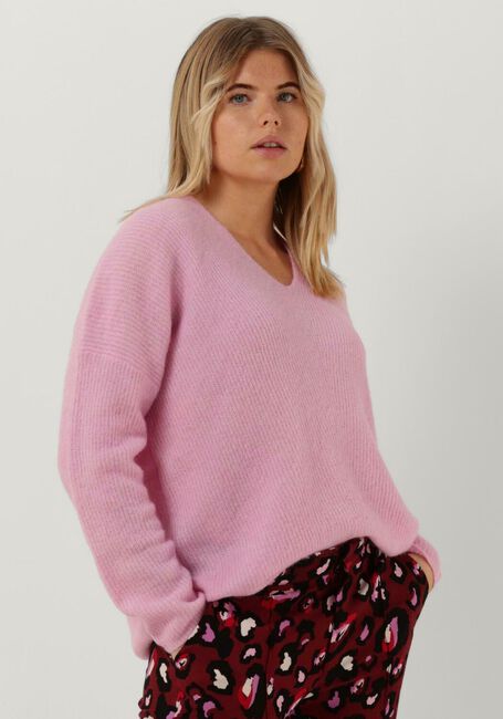 MOS MOSH Pull THORA V-NECK KNIT Rose clair - large