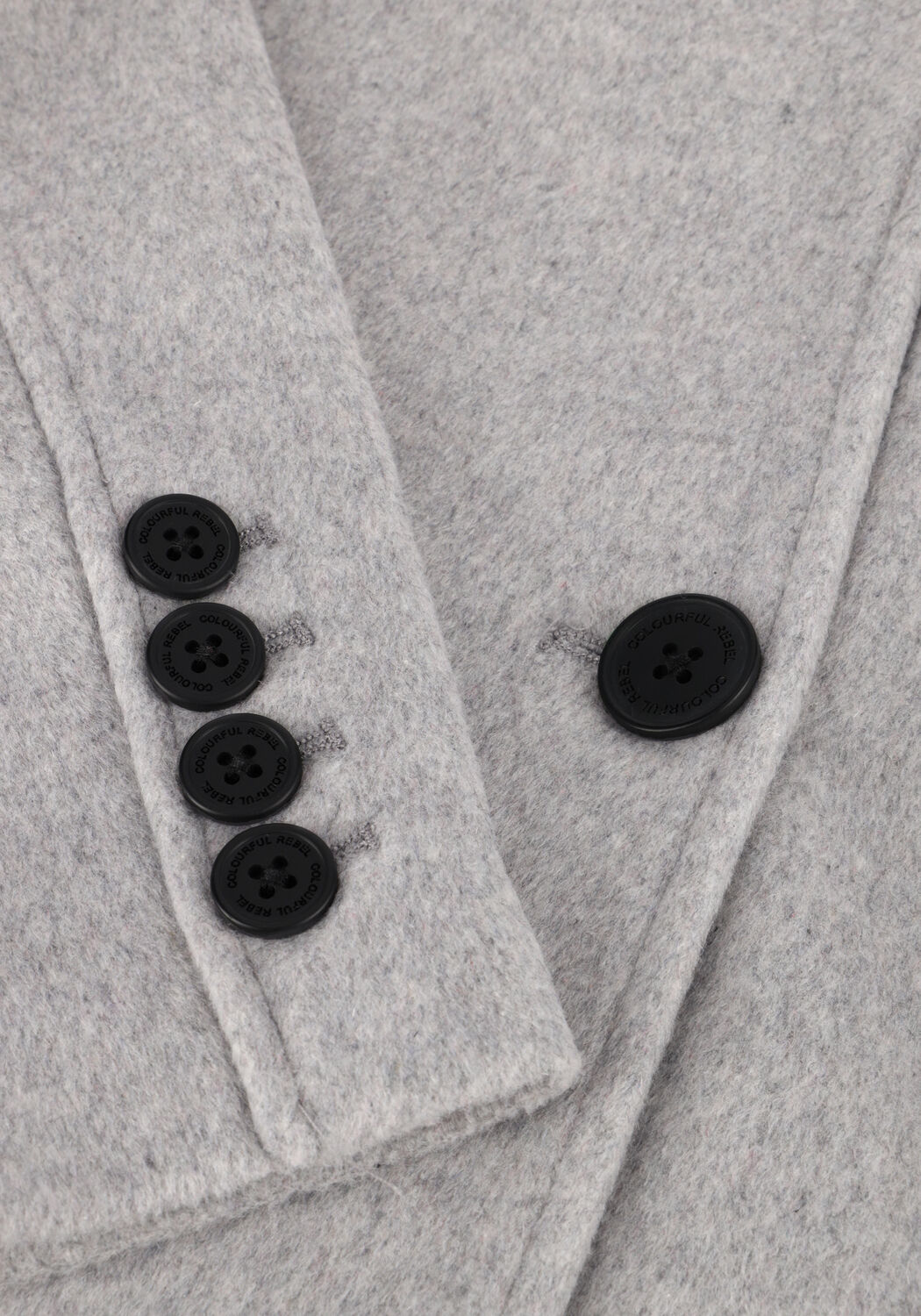 Grijze COLOURFUL REBEL Mantel ZANIA DOUBLE BREASTED WOOL LONG COAT - large