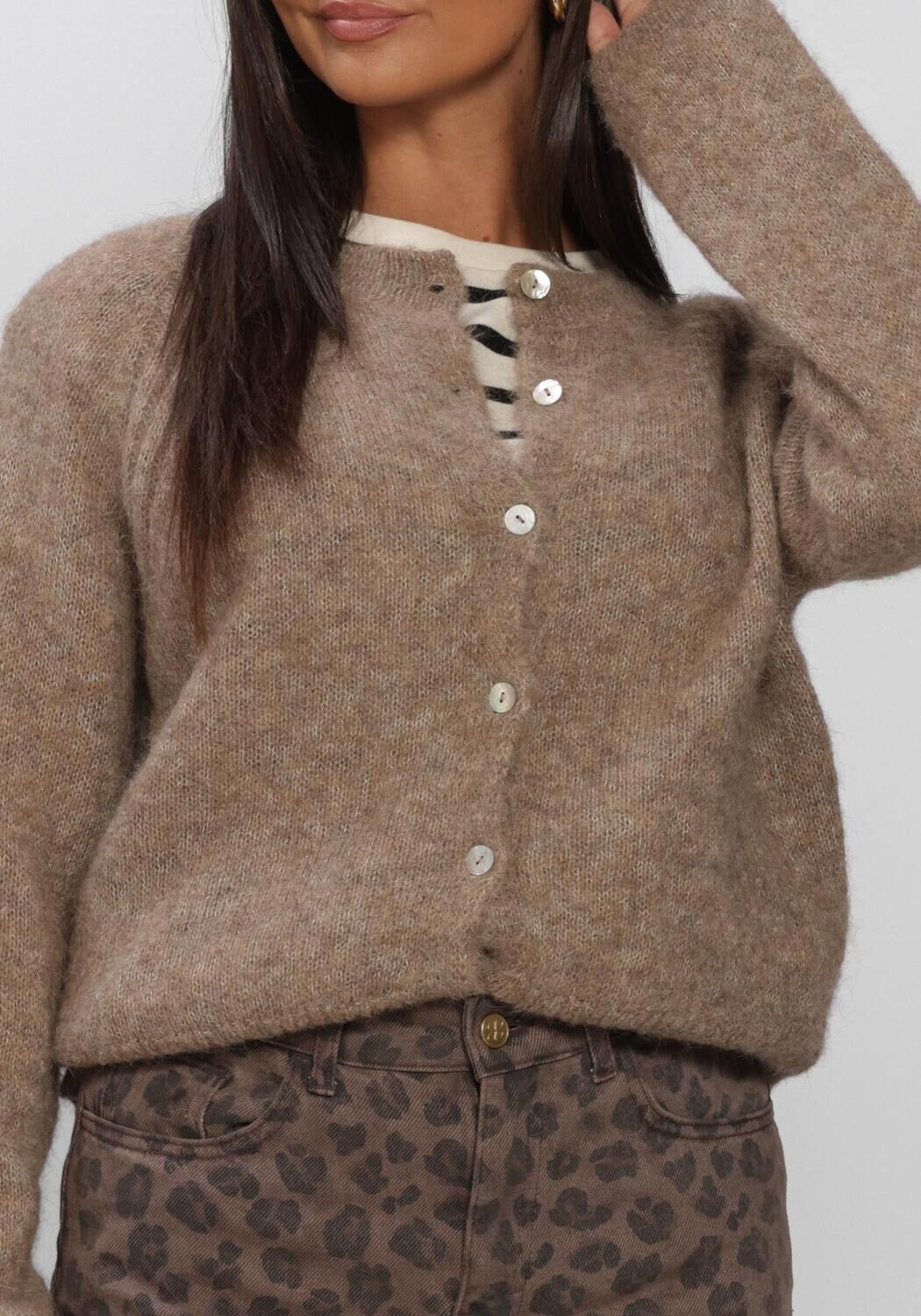 Camel BY-BAR Vest FALON CARDIGAN - large