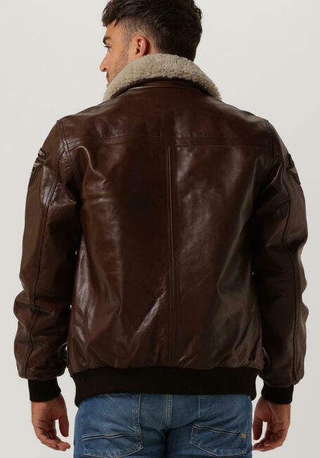 PME LEGEND Veste en cuir BOMBER JACKET HUDSON BUFF LEATHER en marron - large