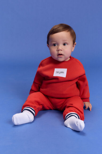 ALIX MINI Chandail KNITTED LABEL SWEATER B en rouge - large