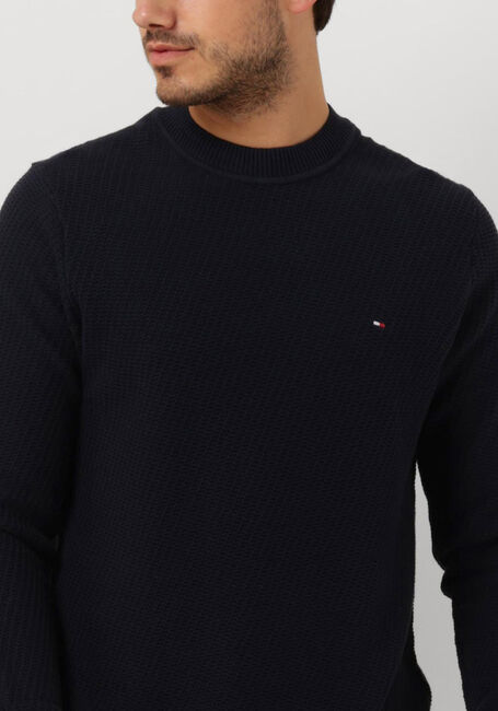 TOMMY HILFIGER Pull RECTANGULAR STRUCTURE CREW NK Bleu foncé - large