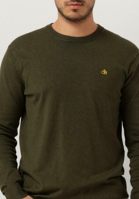 SCOTCH & SODA Pull ESSENTIALS ECOVERO VISCOSE-NYLON CREWNECK PULLOVER en vert - large