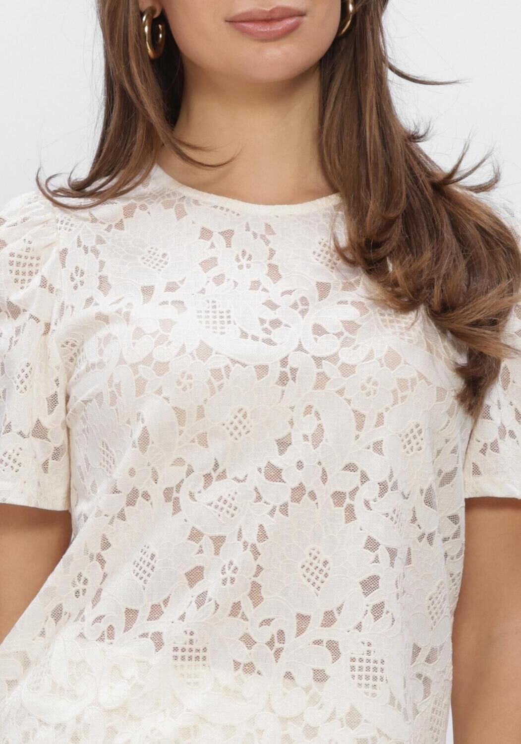 Witte OBJECT Tops & T-shirts OBJBIANCA S/S RE TOP - large